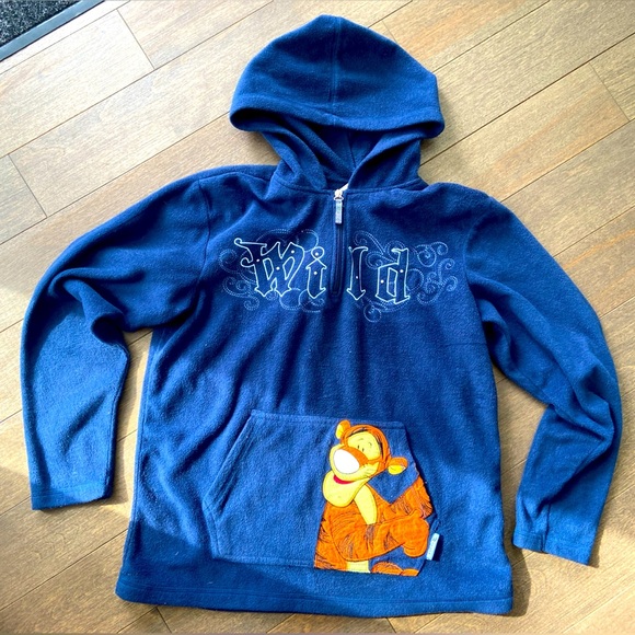 Vintage 1990’s Disney tigger quarter‎ zip fleece hoodie size small - Picture 1 of 2